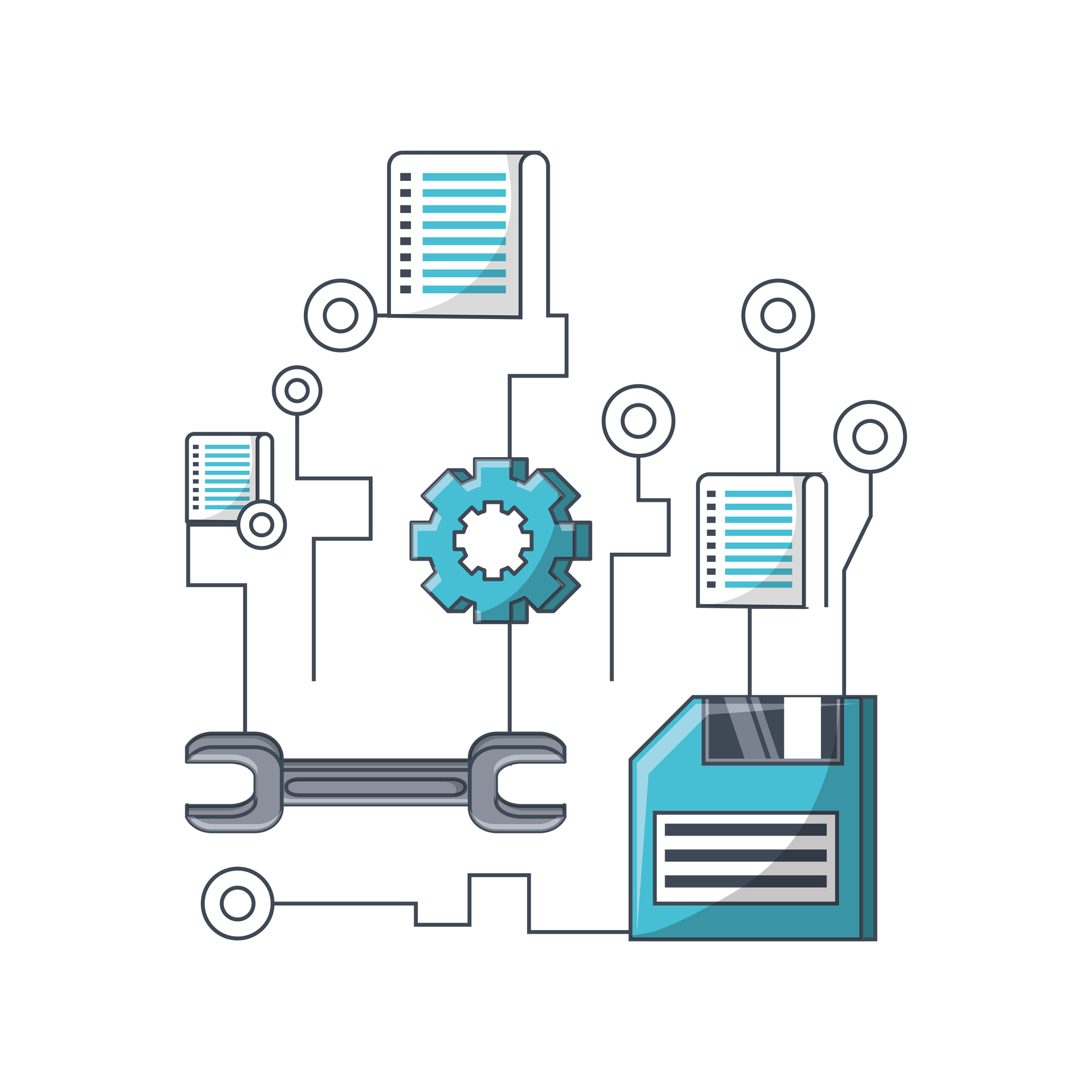 big data related icons over white background colorful design vector illustration